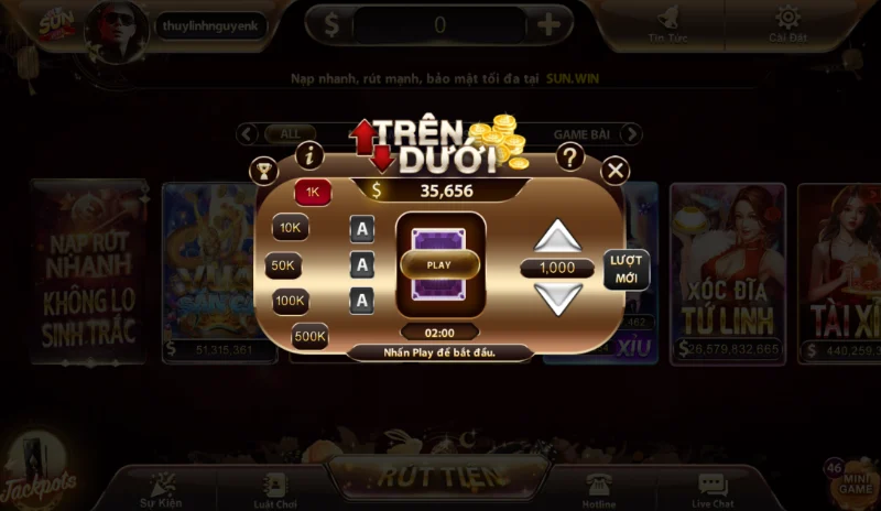 Tổng quan về game trên dưới Sunwin